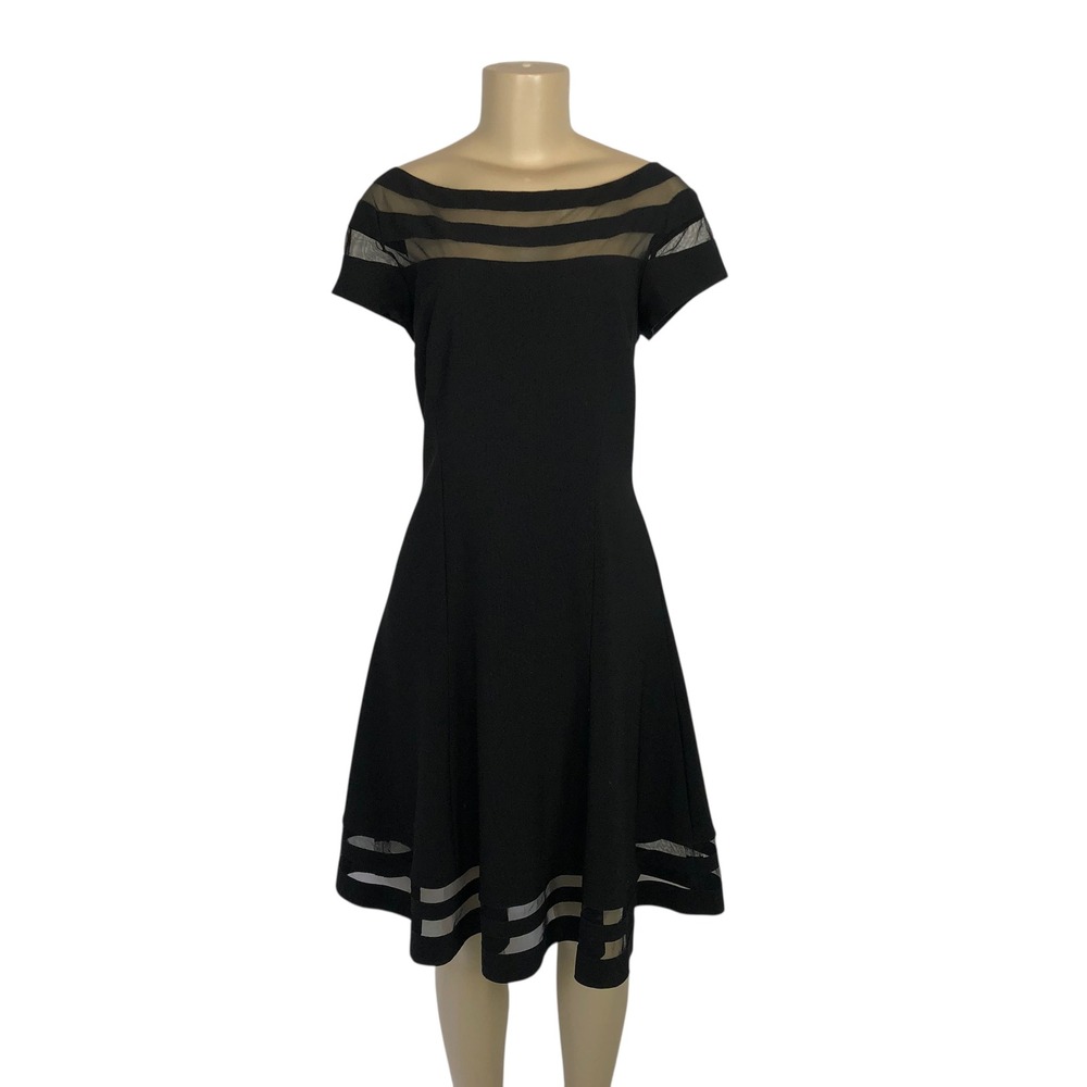 WHBM Mesh Cut Out Fit and Flare A-Line Dress Size 12 Party Formal Pinup Retro